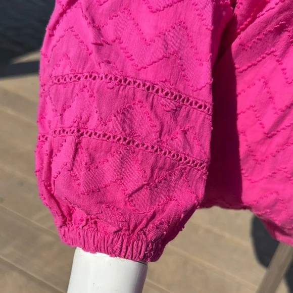 INC International Concepts Pink 3/4 Sleeve Relaxed Blouse Trina Turk - Picture 3 of 8